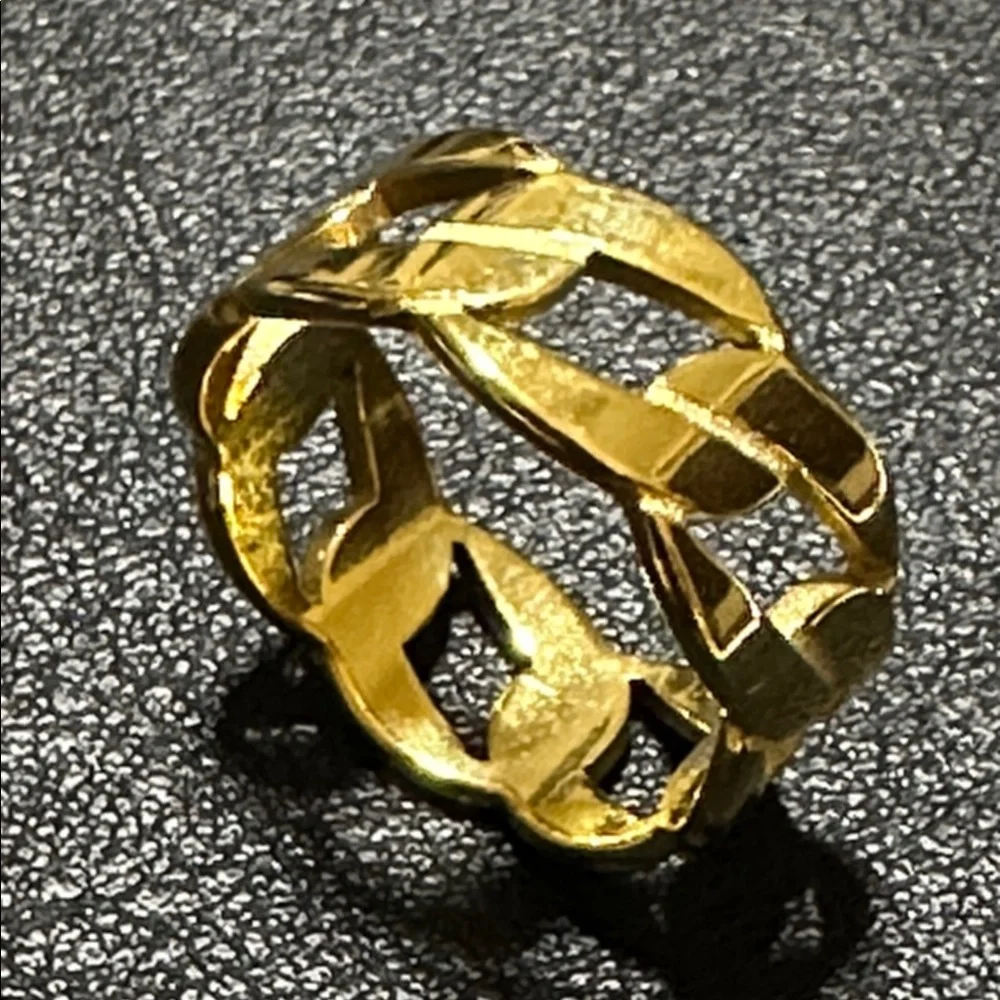 Gold-Tone Urban Style Chain Link Stainless Steel Ring